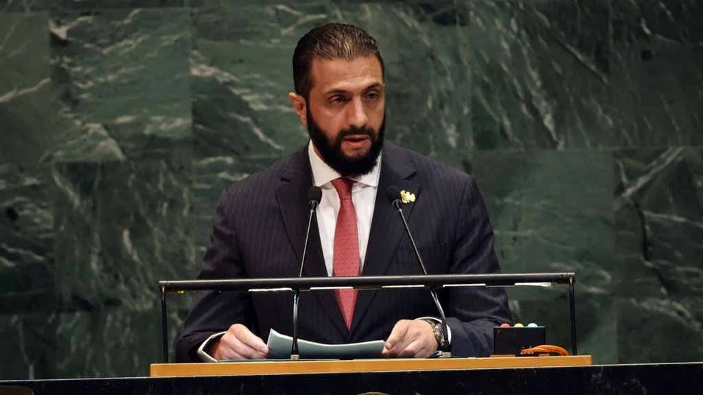 Ahmed Al Sharaa, presidente da Síria, na ONU.