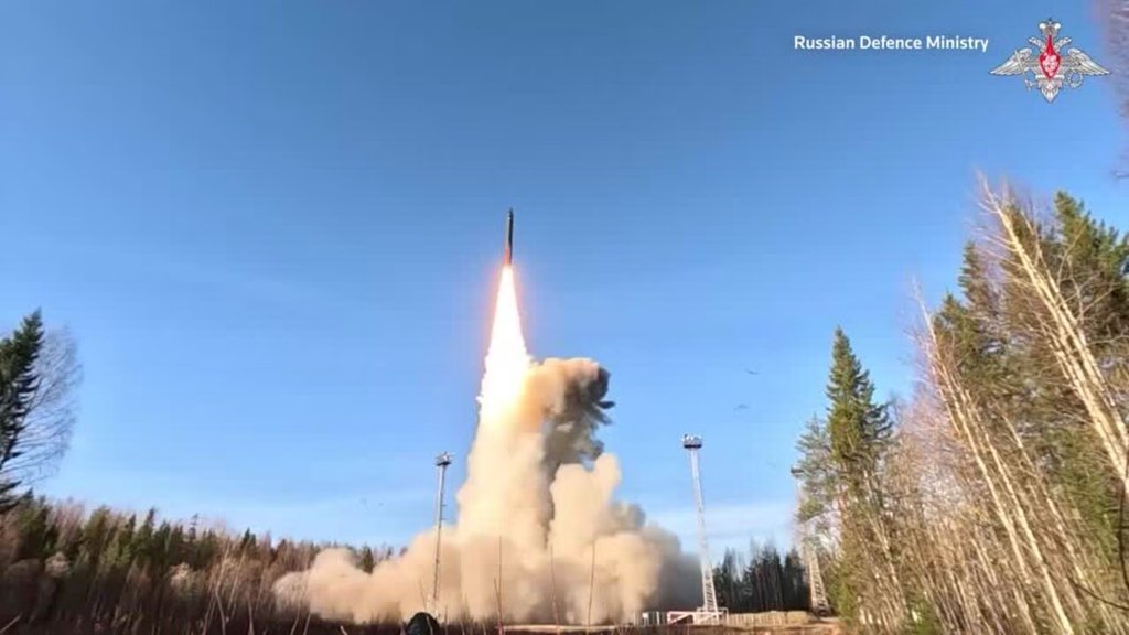 Imagem de teste nuclear russo. Fonte: Ministério de Defesa da Rússia.