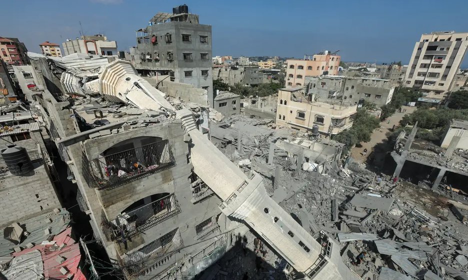 Imagem ilustrativa. Gaza após bombardeios da IDF.