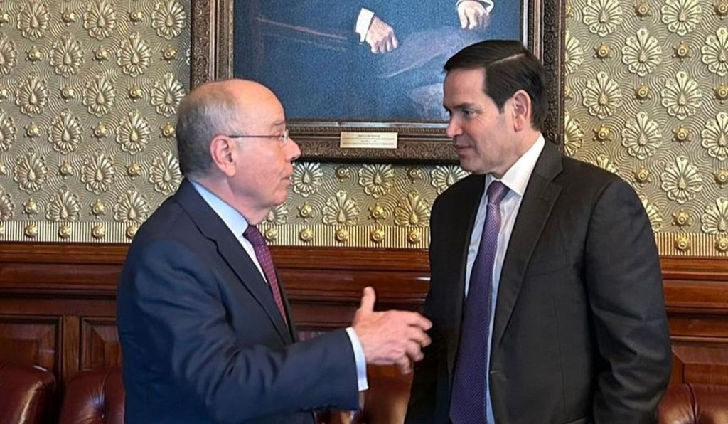Foto após reunião entre Rubio e Vieira